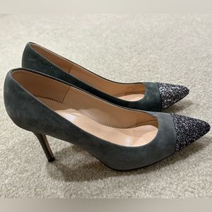 J.Crew Collection suede and glitter toe pump - size 7